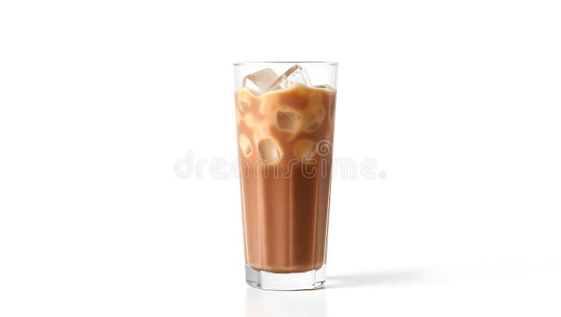 Tall glass filled with iced coffee vector illustration