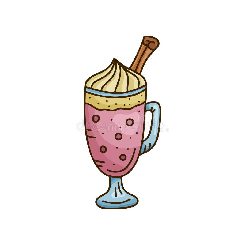 Tall Glass Milkshake with Whipped Cream and Cinnamon Stick. Color Berry Cocktail Icon. Hand Drawn Cartoon Illustration Stock Vector - Illustration of cream, cocktail: 163826690 Tall Glass Milkshake with Whipped Cream and Cinnamon Stick. Color Berry Cocktail Icon. Hand Drawn Cartoon Illustration Stock Vector - Illustration of cream, cocktail: 163826690