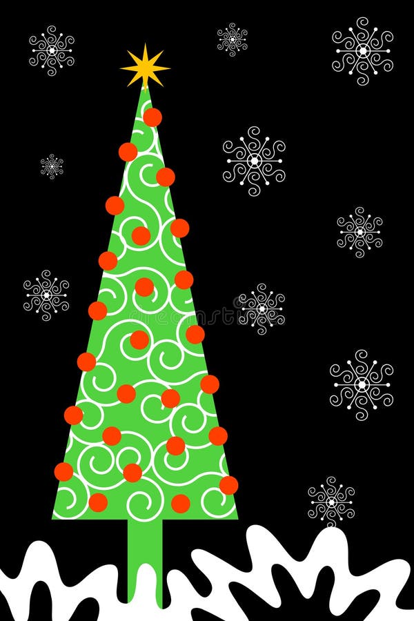 Tall Narrow Christmas Tree stock vector. Illustration of black 6169607