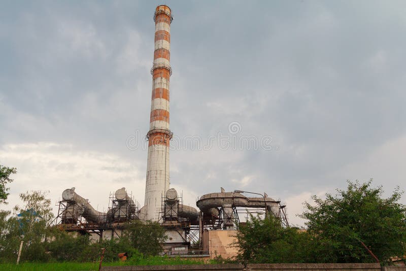 Tall pipe of an old factory