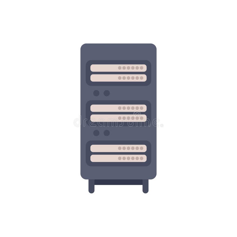 Big data server storing information with indicator lights blinking stock illustration