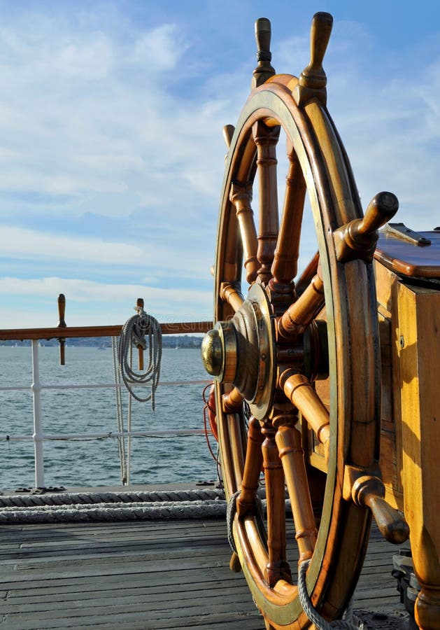 Tall Ship Steering Wheel stock photo. Image of vessel 18139388