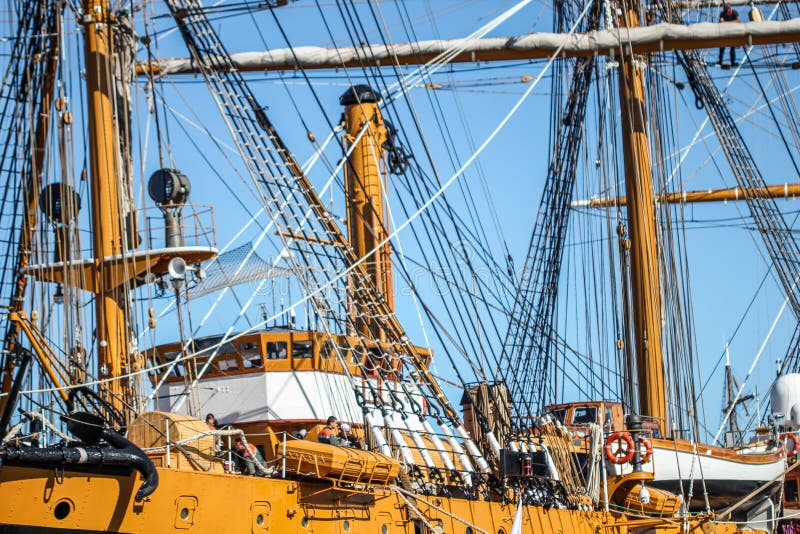 Tall Ship Wooden Construction. Stock Image Image of architecture