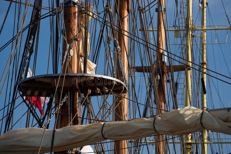 Tall ships masts stock photo. Image of sails, blue, boat 66950062