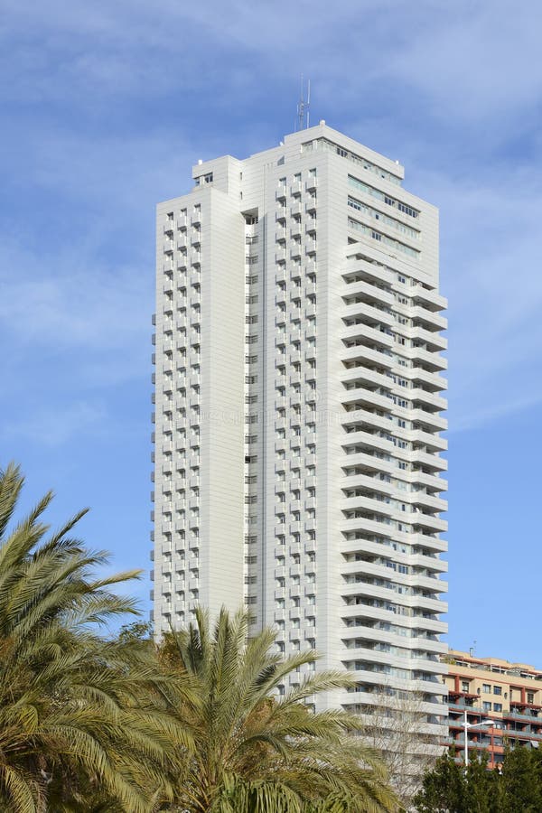 Tall Tower Block Of Apartments In Valencia, Spain Editorial Stock Image