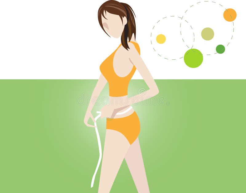 Talla de medición de la cintura de la mujer ilustración del vector Talla de medición de la cintura de la mujer ilustración del vector