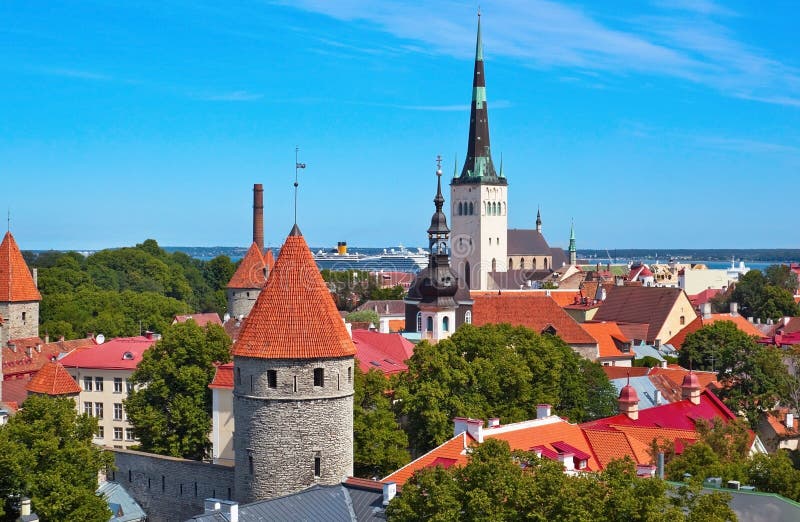 View to the old Tallinn town in Estonia. View to the old Tallinn town in Estonia