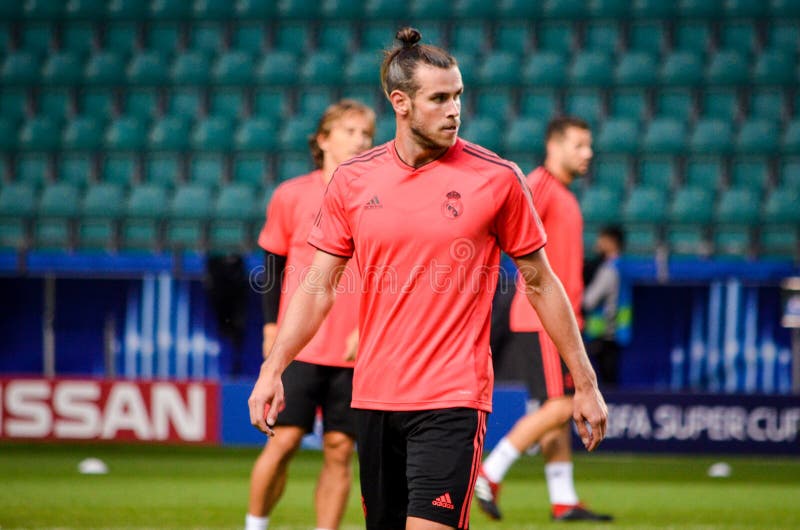 TALLINN ESTLAND - 15 Augusti, 2018: Gareth Bale av Real Madrid royaltyfri bild TALLINN ESTLAND - 15 Augusti, 2018: Gareth Bale av Real Madrid royaltyfri bild