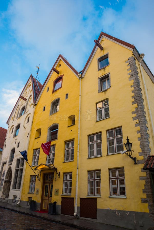Tallinn estonia Budynek Trzy siostra domu W Dziejowym centrum Tallinn, Teraz Modny hotel obrazy royalty free Tallinn estonia Budynek Trzy siostra domu W Dziejowym centrum Tallinn, Teraz Modny hotel obrazy royalty free