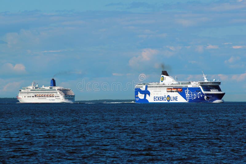 Ferries in Port of Tallinn, Estonia Editorial Stock Photo - Image of blue,  company: 108960128