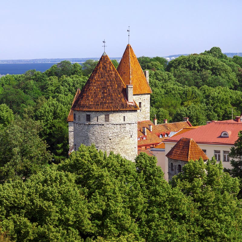 Towers of old castle in Tallinn, capital of Estonia. Towers of old castle in Tallinn, capital of Estonia