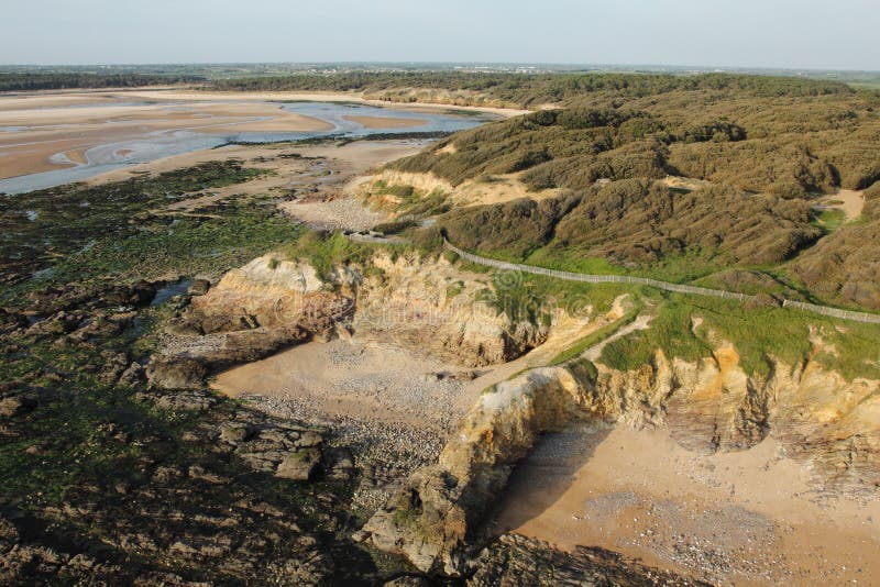 Talmont-Saint-Hilaire seen from the sky, Pointe du Payré, Vendée department, France royalty free stock photo Talmont-Saint-Hilaire seen from the sky, Pointe du Payré, Vendée department, France royalty free stock photo
