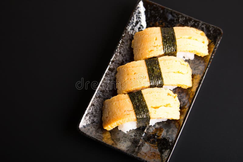 Tamago Nigiri Sushi Egg Sushi Stock Photo - Image of restaurant ...