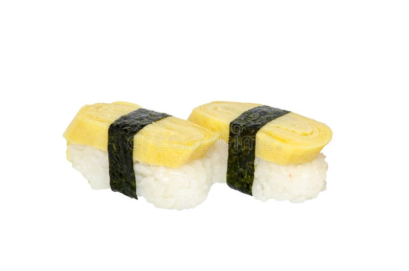 Tamago Yaki, egg sushi stock image. Image of roll, plate - 149957611