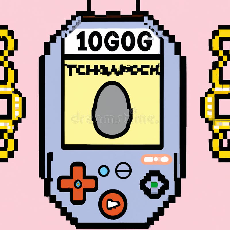 jogos retrô 90x, 80x. jogo eletrônico de tamagotchi. um console de jogos  ácido brilhante. jogo infantil nostálgico 13603311 Vetor no Vecteezy