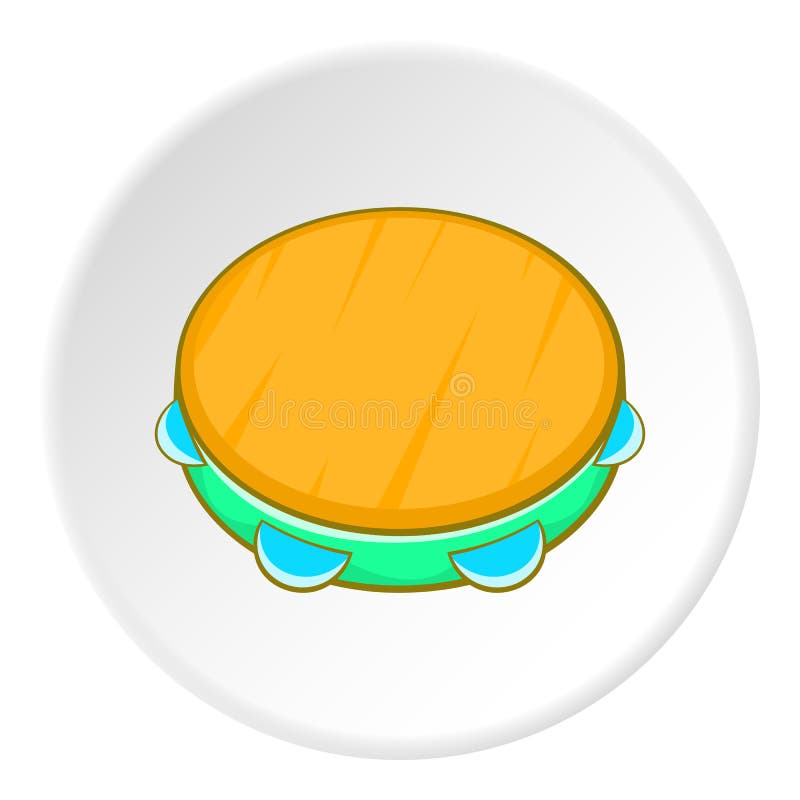 Tambourine Icon, Cartoon Style Stock Vector Illustration of perform