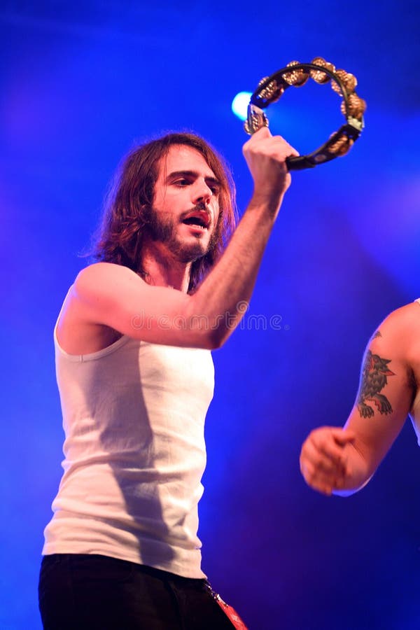 Tambourine Player of James (British Rock Band from Manchester) Editorial Stock Photo - Image of benicassim: