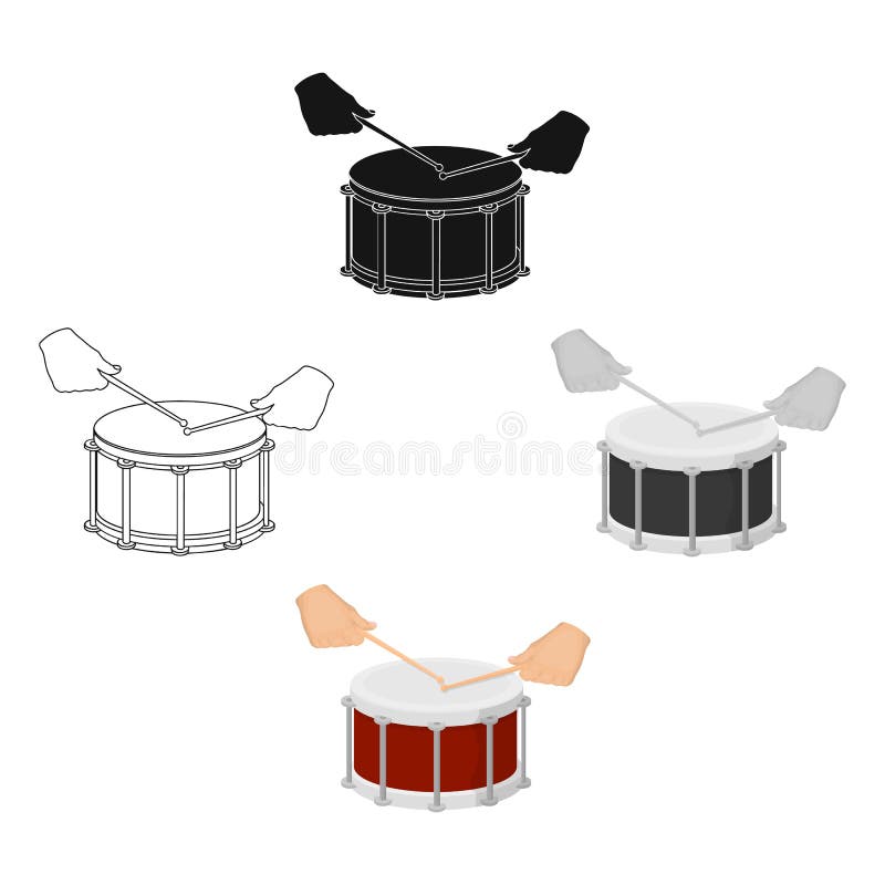 Tamburo, strumento musicale a percussione Icona del colpo del tamburo singola nel fumetto, web nero dell'illustrazione delle azio illustrazione vettoriale Tamburo, strumento musicale a percussione Icona del colpo del tamburo singola nel fumetto, web nero dell'illustrazione delle azio illustrazione vettoriale