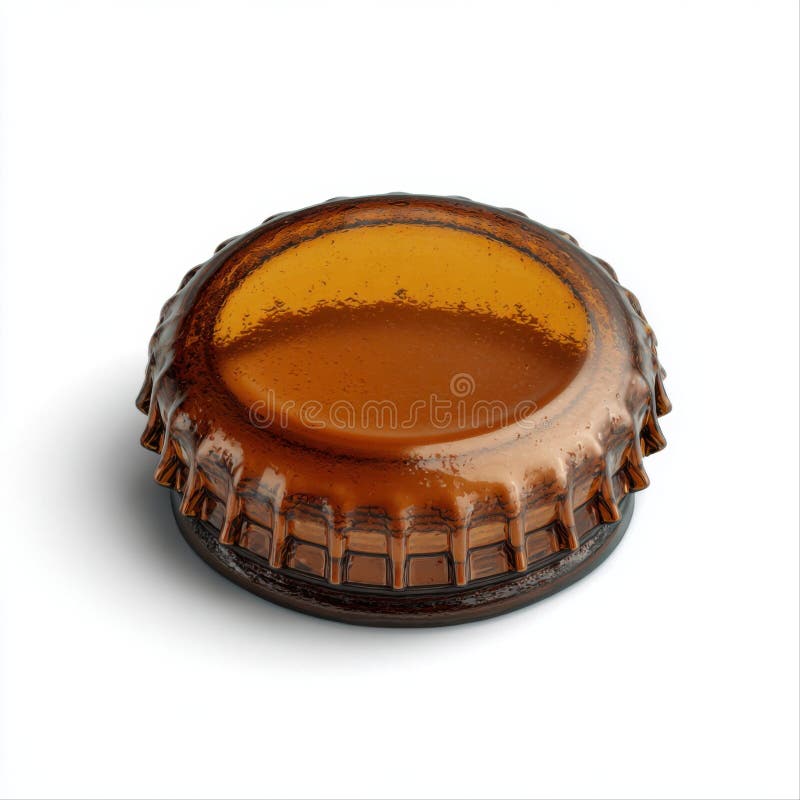 Tampa de garrafa castanho âmbar, descanso de copos de vidro ilustração stock