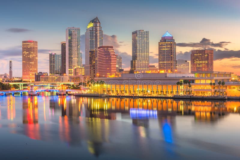 Tampa, Florida, USA Downtown Skyline on the Bay Stock Image - Image of ...