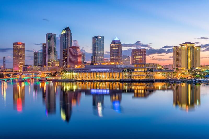 Tampa, Florida, USA downtown skyline on the bay.