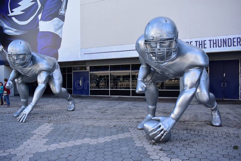 Tampa, Florida - USA - January 07, 2017: Giant Player Sculptures royalty free stock photo Tampa, Florida - USA - January 07, 2017: Giant Player Sculptures royalty free stock photo