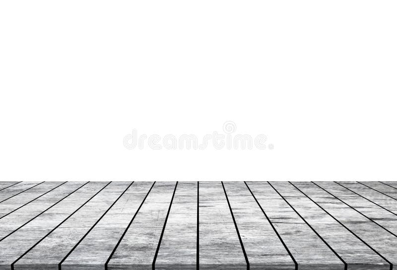 Tampo da mesa de madeira vazio isolado no fundo branco imagem de stock Tampo da mesa de madeira vazio isolado no fundo branco imagem de stock