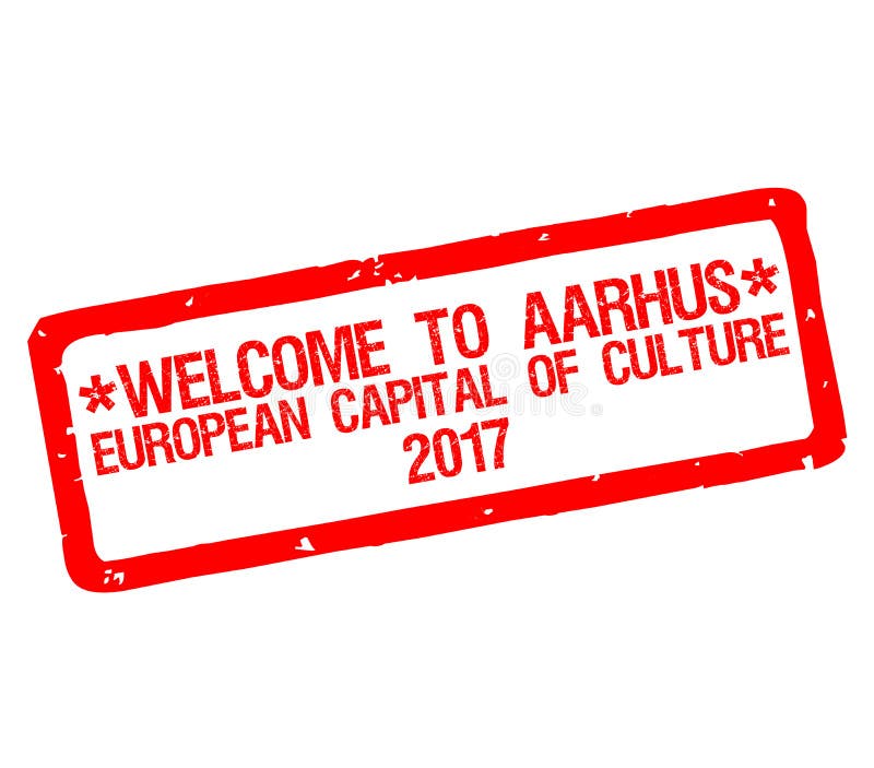 Tampon en caoutchouc avec l'accueil des textes vers Aarhus, capitale européenne de la culture 2017 illustration libre de droits Tampon en caoutchouc avec l'accueil des textes vers Aarhus, capitale européenne de la culture 2017 illustration libre de droits