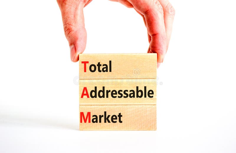 TAM total addressable market symbol. Concept words TAM total addressable market on wooden blocks on a beautiful white table white background. Business TAM total addressable market concept. Copy space. TAM total addressable market symbol. Concept words TAM total addressable market on wooden blocks on a beautiful white table white background. Business TAM total addressable market concept. Copy space