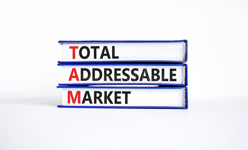 TAM total addressable market symbol. Concept words TAM total addressable market on books on a beautiful white table white background. Business TAM total addressable market concept. Copy space. TAM total addressable market symbol. Concept words TAM total addressable market on books on a beautiful white table white background. Business TAM total addressable market concept. Copy space