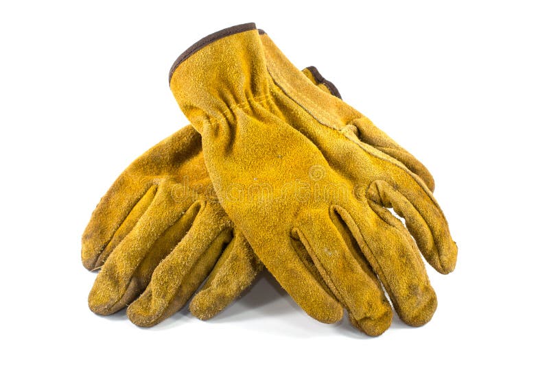 Tan Leather Work Gloves stock image. Image of worn, faded 29034877
