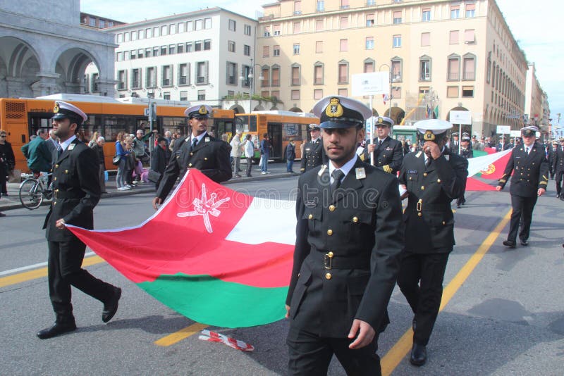 TAN parade of foreign navies. Oman flag stock images