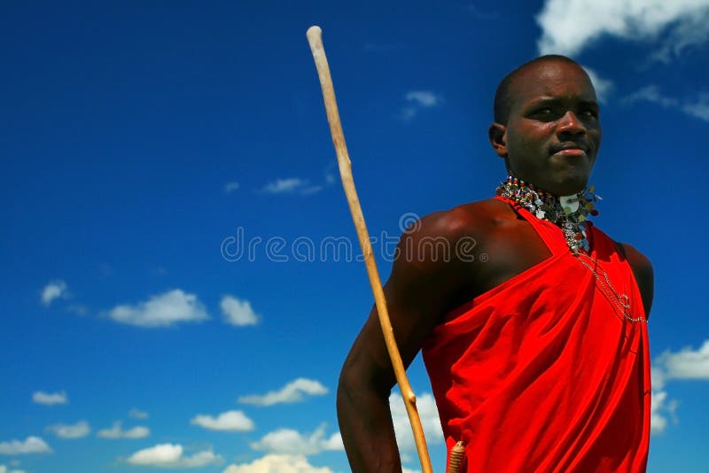 Tana dancingowy masai tradycyjny wojownik