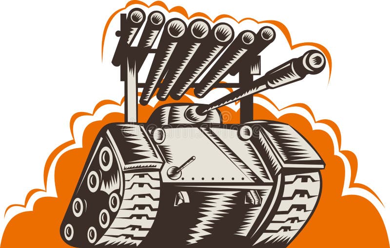 Tanc de luptă cu lansator de rachete stock illustration
