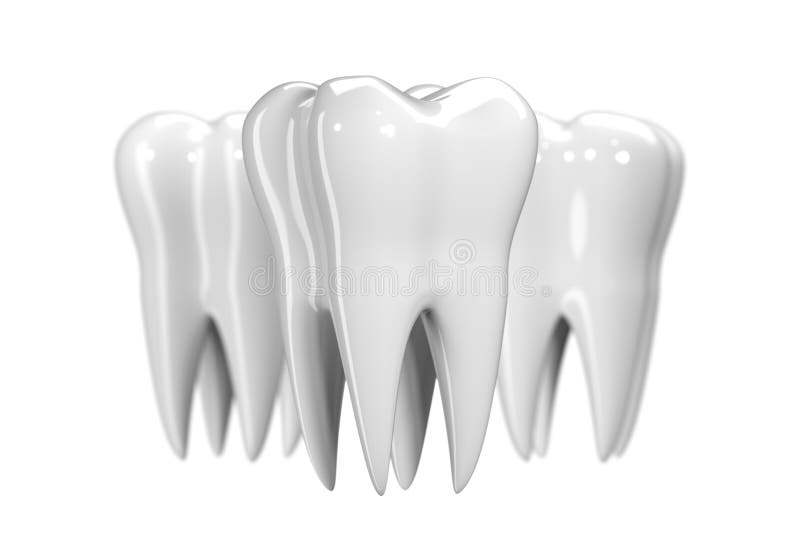 Tand die op witte achtergrond wordt geïsoleerd De gezonde 3d illustratie van het tandenpictogram van witte email en wortel E vector illustratie Tand die op witte achtergrond wordt geïsoleerd De gezonde 3d illustratie van het tandenpictogram van witte email en wortel E vector illustratie