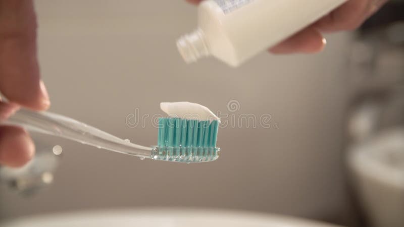 Tand Hygiëne Tandenborstel met tandpastaclose-up
