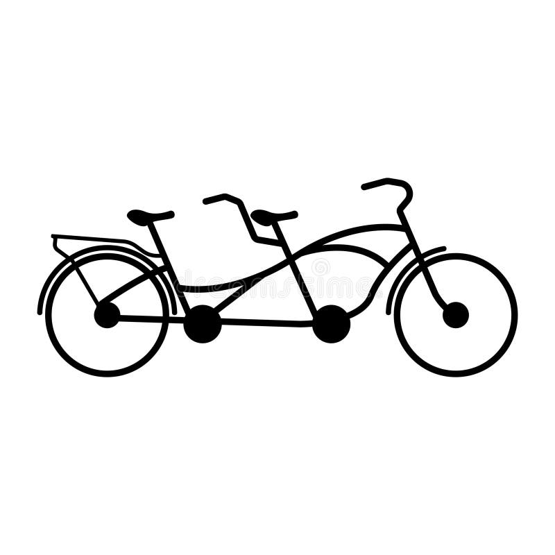 Tandem bike icon vector stock illustration. Illustration of mountain