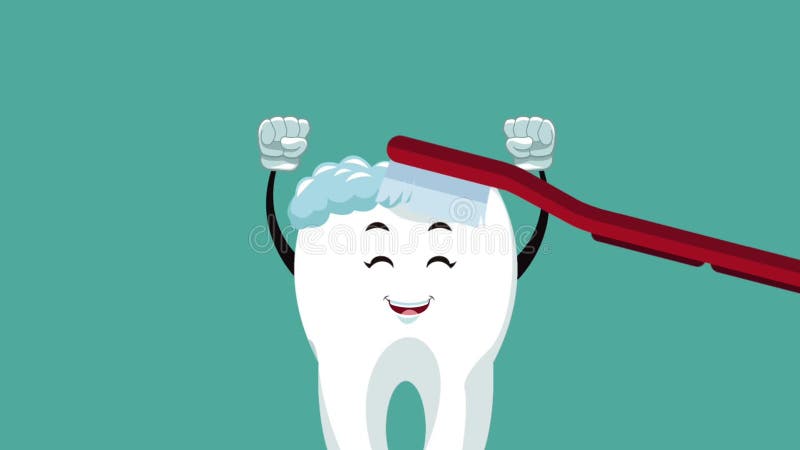 Tandenbeeldverhaal en tandhygiënehd animatie
