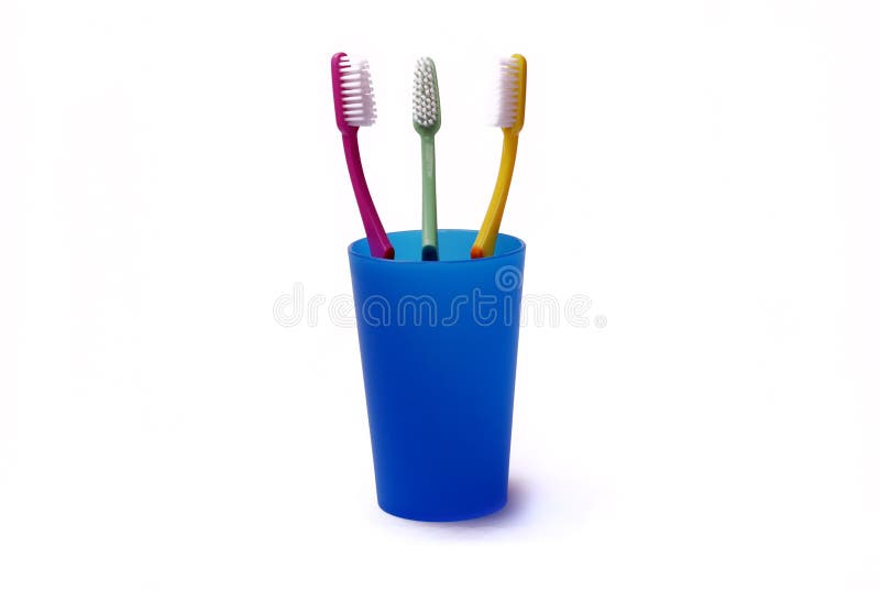 Tandenborstels in een kleurenhouder
