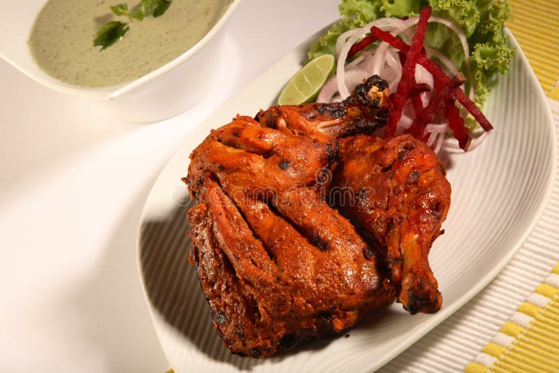 Tandoori-Huhn Mit Spinat Palak Art Stockbild - Bild von gekocht ...