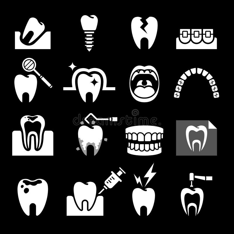 Tandtandpictogrammen Vector royalty-vrije illustratie Tandtandpictogrammen Vector royalty-vrije illustratie