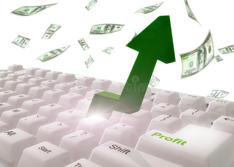 Tjäna pengar tangentbordsymbol vektor illustrationer