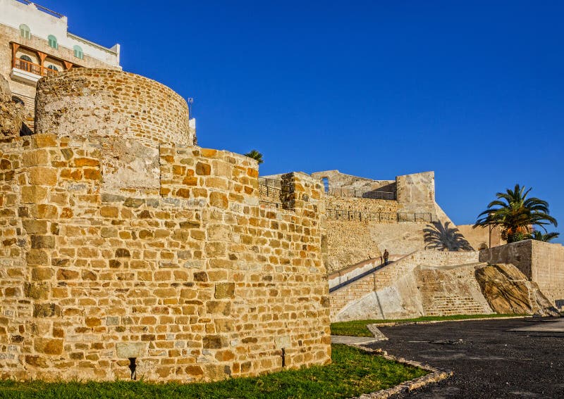 Tanger Old Town Anceint Fortress, Morocco Stock Photo - Image of ...