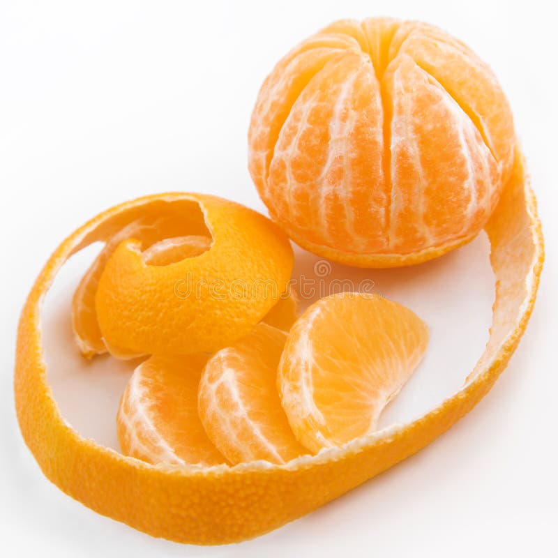 Tangerine with the cleared peel and segments