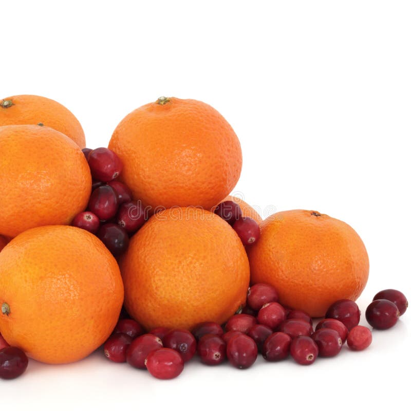 Tangerine and Cranberry Fruit stock photos Tangerine and Cranberry Fruit stock photos