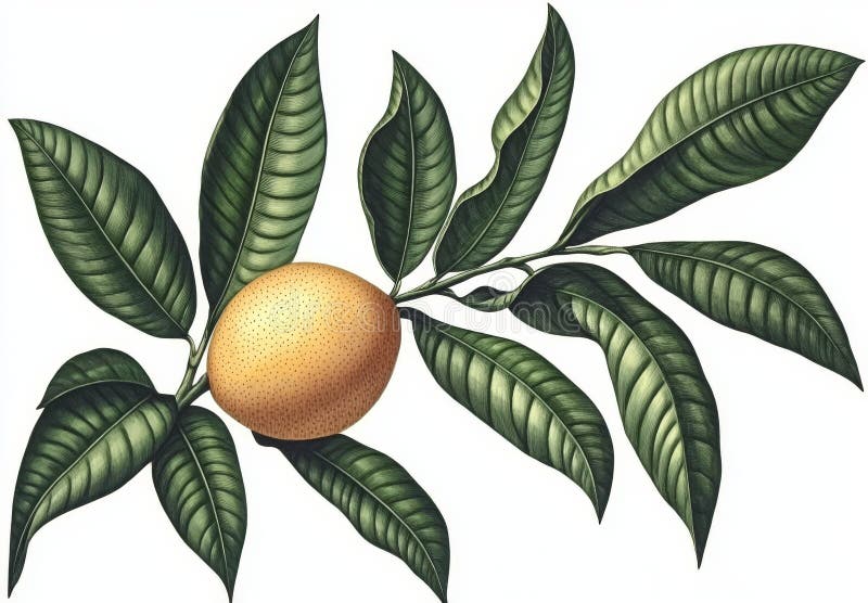 The Tangerine image, which includes a leaf illustration, generates the color orange in its produce royalty free stock image