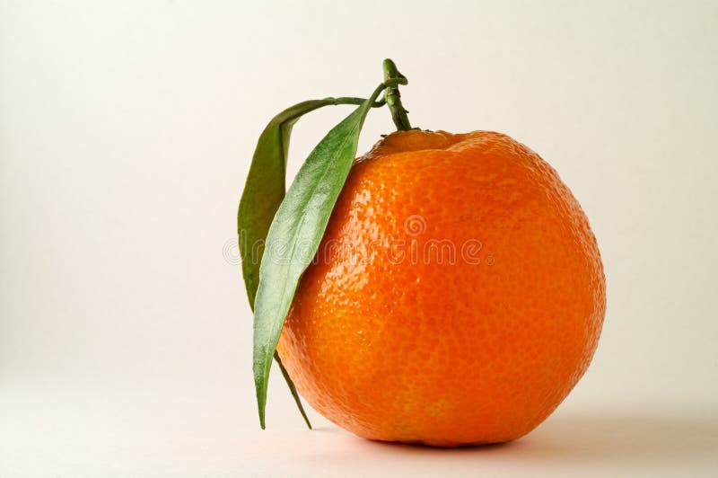 Tangerine with leaf closeup (1)