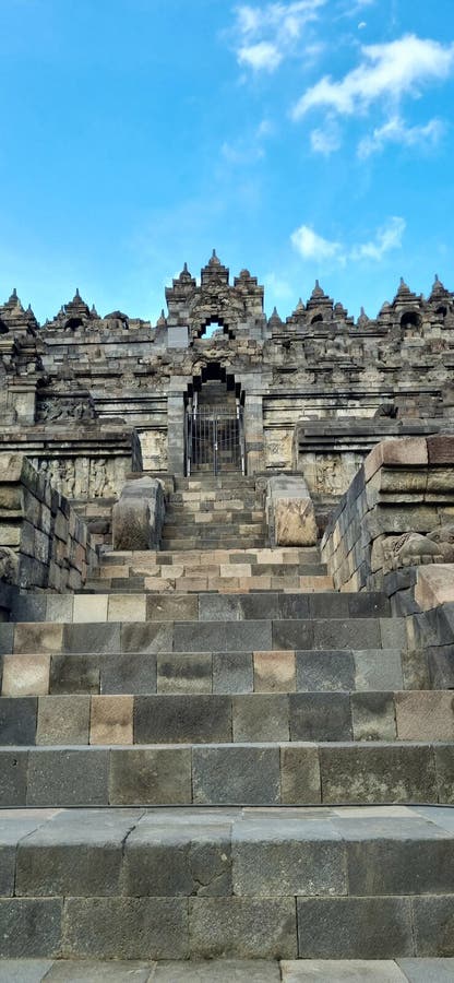 Tangga Pintu Masuk Candi Borobudur stockfoto