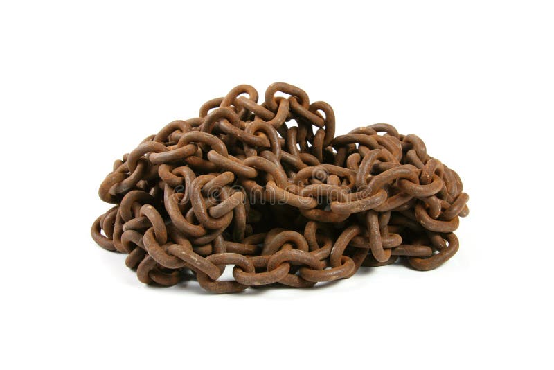 Tangle of old rusty chain royalty free stock photos