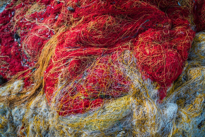 Fisherman fishing net closeup